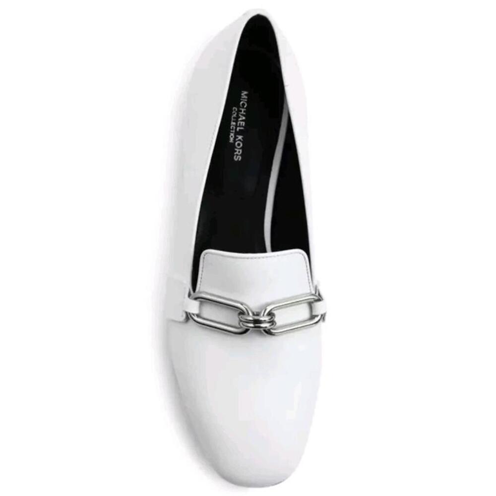 Michael Kors Collection Lennox Leather Loafers Optic White Size IT 37/US 6 NEW